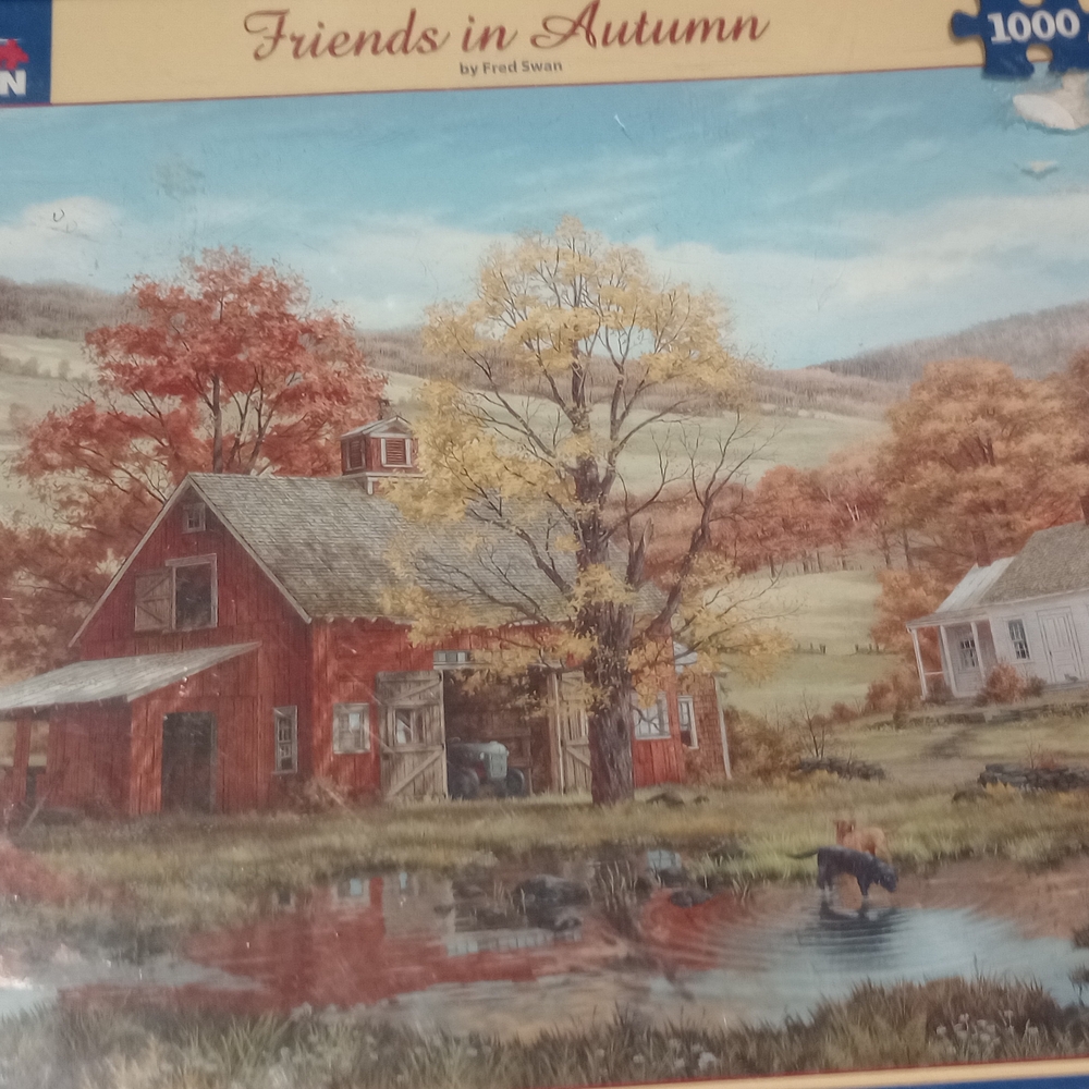 White Mountain Friends in Autumn Puzzle - Red, Yellow, Blue